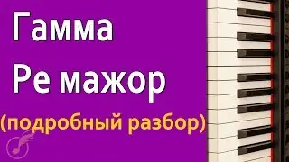 Гамма Ре мажор фортепиано (подробно) | Музыкальная академия Глория