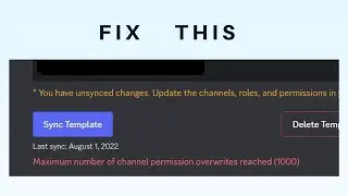 How to Fix Maximum number of channel permission overwrites reached(1000) in Discord