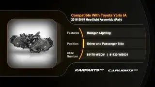 For Toyota Yaris iA 2017 2018 Headlight Driver and Passenger Side Pair