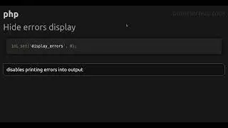 Hide errors display