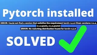 pytorch installation in python error fixed | all types of solutions | without conda