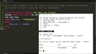DML Trigger - To set the value of one column based on another column - PLSQL Oracle (Trigger Demo-2)