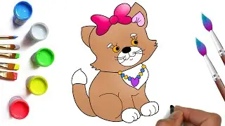 How to draw a beautiful cat easy and simple, drawing for girls, what can you draw in drawing lessons