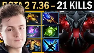 Shadow Fiend Gameplay Miracle with Aghanims and 21 Kills - Dota 2 7.36