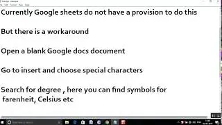How to add a degree symbol in Google sheets/Google slides?