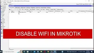 How to Disable Wifi in Mikrotik