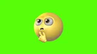 3D Deep Thinking Emoji Loop Green Screen Animation | Royalty-Free  | face emoji