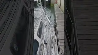 Entering the lock Sovereign Harbour