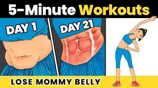 LOSE MOMMY BELLY 5 MIN - Hanging Belly Fat Workout