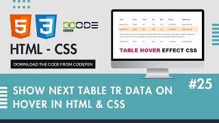 Show Next Table TR Data On Hover In HTML & CSS | HTML Table Hover Example