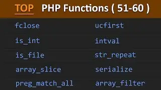 TOP 100 PHP Functions ( 51 - 60 ) | Learn PHP