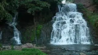 Most beautiful waterfall in Ukraine. Ternopil region. RED