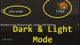 how to change your color mode: Dark and Light mode