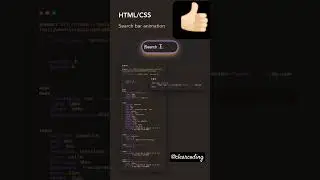Search Bar Animation    | Animation with HTML or CSS files #webdevelopment #coding #trending #shorts