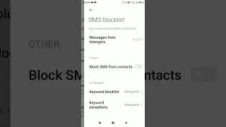 How to block SMS and messages from Contacts in Redmi 7A MIUI 12.5 version designed by Xiaomi SMS Tip