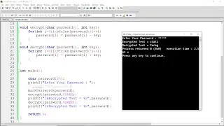 Encrypt and Decrypt Password with Key in C Programming