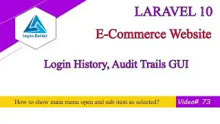 login history page | audit trails page | show menu open and sub item selected | laravel in Pashto