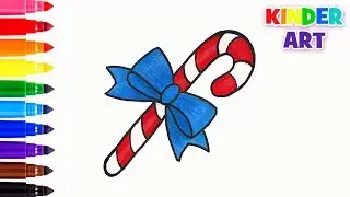 Как нарисовать конфету/леденец на Новый год | How to draw a candy cane