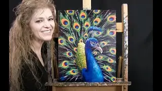 Learn How to Paint PROUD PEACOCK with Acrylic - Paint and Sip at Home - Fun Step by Step Tutorial