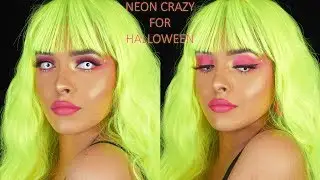 Neon Crazy Halloween Makeup & Hair