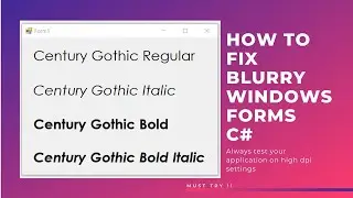 How to fix blurry Windows Forms Windows in high-dpi settings | C# Winforms