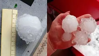 Ужас! Булыжники из льда падали с неба! Крупнейший град выпал в Краснодарском крае Новопластуновская