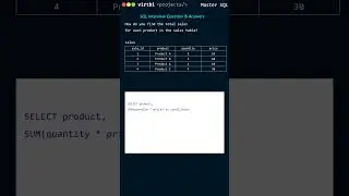 SQL Interview Question: Find the total sales for each product in a Sales Table |  SQL Scenarios