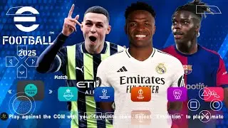 eFootball PES 2025 PPSSPP New Update Face & Update Kits 24/25 & Transfers 2024/25