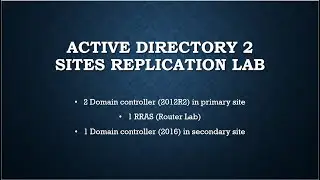 Active Directory 2 Sites replication