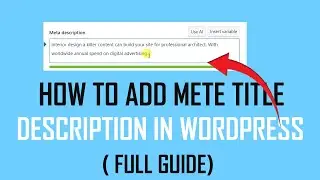 how to add meta title and description in wordpress