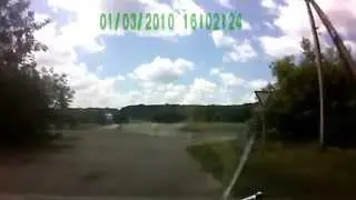Чуть не врезались в микроавтобус. Девушка за рулем. Страшно! The girl behind the wheel. Scary!
