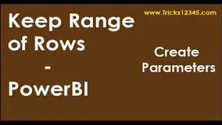 PowerBI: Keep Range Of Rows in PowerBI