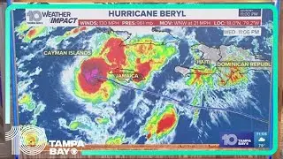 Tracking the Tropics: Hurricane Beryl pulling away from Jamaica, still Category 4 storm