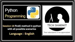 find() function or method in Python | methods in python | function in python | Python course English