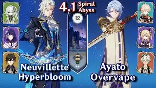 C0 Neuvillette Hyperbloom & C0 Ayato Soup | Spiral Abyss 4.0/4.1 - Floor 12 9 Stars | Genshin Impact