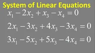 System of Linear Equations : 4 variables, 3 equations