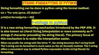 String formating in python 