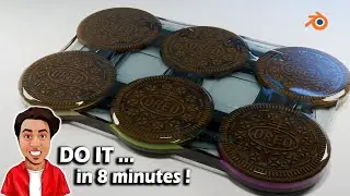 Oreo pack in Blender / Make Oreos and pack them / Blender tutorial