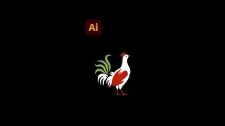 LOGO Design Tutorial : How to Draw Chicken logo Illustration  #shorts - Design.lk