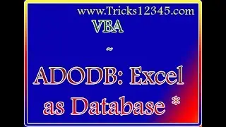 VBA ADODB Connect to  Excel as Database Star