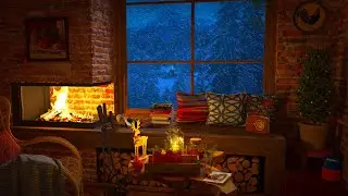 Ultimate Winter Serenity and Cozy with a Relaxing Blizzard, Fireplace Crackling, Howling Wind Sounds