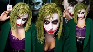 The JOKER (Heath Ledger - The Dark Knight) HALLOWEEN Costume idea Cosplay MAKEUP Transformation