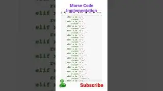 Morse Code Implementation || Python Programing || If - Else Case || Basic Tutorial || Code Short