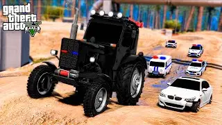 ПОЛИЦЕЙСКАЯ ПОГОНЯ ЗА ОПЕРСКИМ ТРАКТОРОМ И БИТОЙ BMW M5 E60 ШКОЛЬНИКОВ! ШКОЛЬНЫЕ БУДНИ ГТА 5
