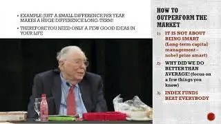 Munger on How To Outperform the Market & Index Funds