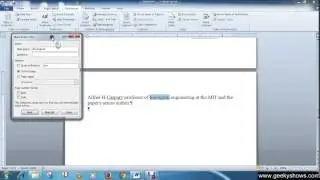 Microsoft Office Word 2010 Creating an Index of Document