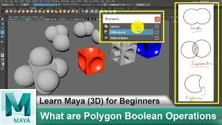 What Are Polygon Boolean Operations | Learn Maya 3d Animation For Beginners Tutorials #71