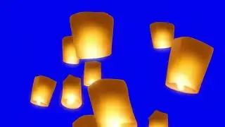 Yellow Lanterns Floating Upwards | Lanterns Green Screen / Blue Screen Pack