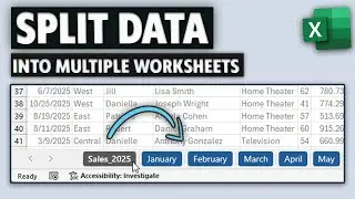 How to split data into multiple (separated) Worksheets in Excel