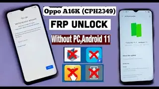 Oppo A16K Frp Bypass|OPPO (Cph 2349) Google Account unlock Without Pc